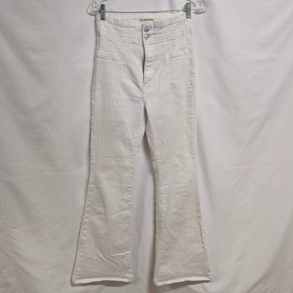 Free People We The Free White Jayde High Rise Flare Leg Size 28 White - Picture 11 of 15
